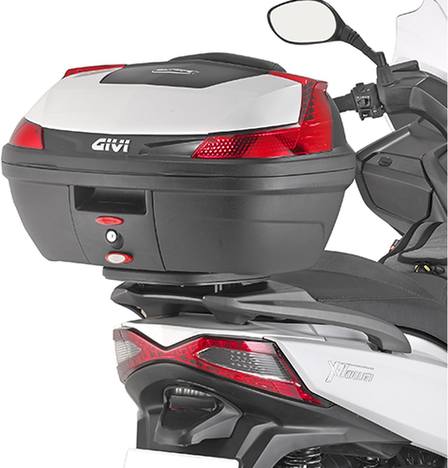 Monokey Trekker Outback Evo Smart Black Aluminium Top Case - 58 Lt Trekker Outback Evo Smart Aluminium - Givi Compatible With Kymco Xtown 125 - 300 (2016-2024)