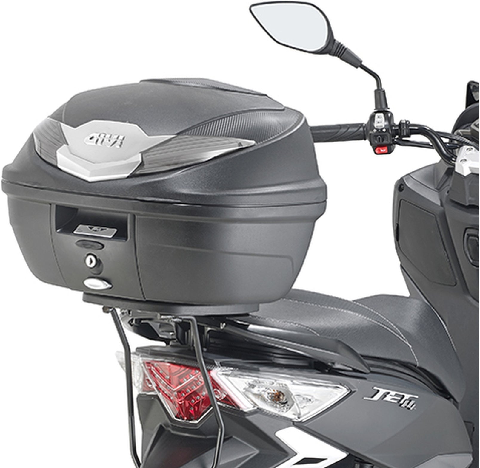 Monolock Black Top Case - 30 Lt Technopolymer - Givi Compatible With Sym Jet 14 125 - 200 (2017-2020)