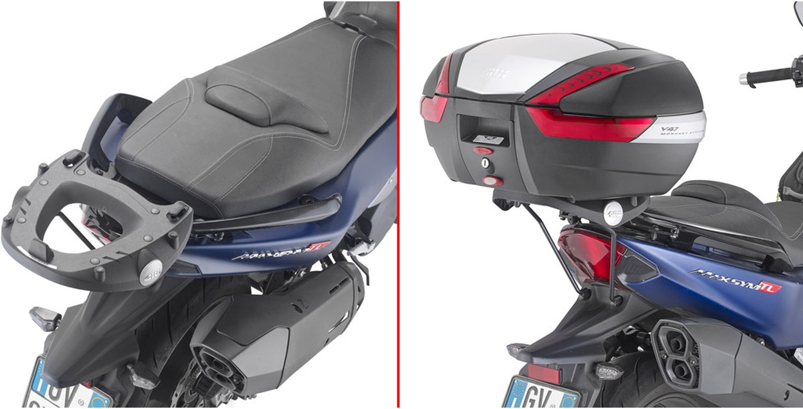 Monokey Arena Black Tech Top Case - 45 Lt Arena Technopolymer - Givi Compatible With Sym Max Sym Tl 508 (2020-2024)