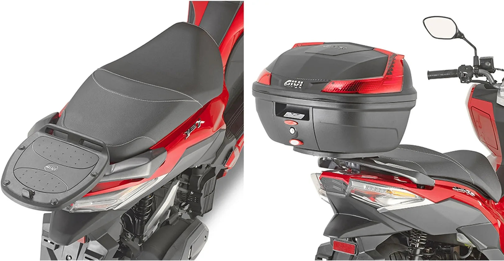Monolock Vision Black Top Case - 34 Lt Vision Technopolymer - Givi Compatible With Sym Jet X 125 (2021-2024)