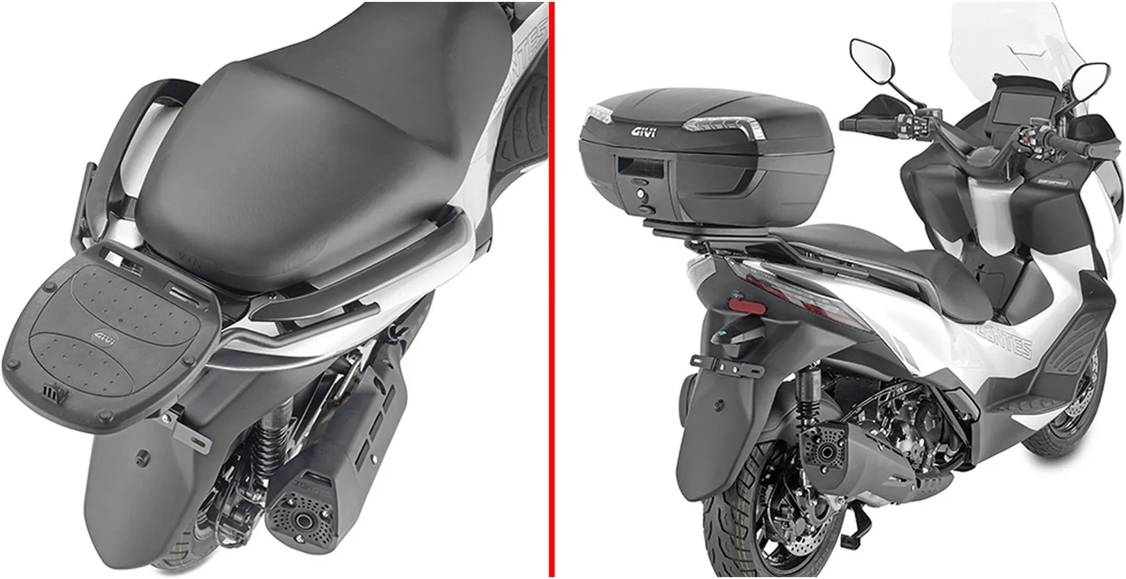 Monolock Silver Top Case - 32 Lt Technopolymer - Givi Compatible With Zontes 350 E (2023-2024)