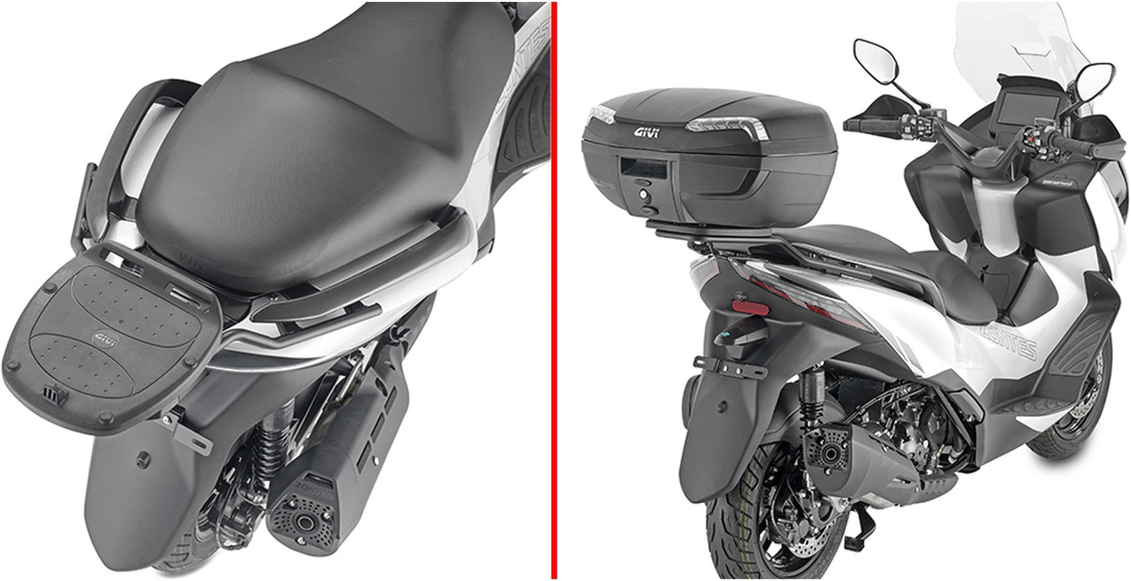 Monolock Vision Black Top Case - 34 Lt Vision Technopolymer - Givi Compatible With Zontes 350 E (2023-2024)
