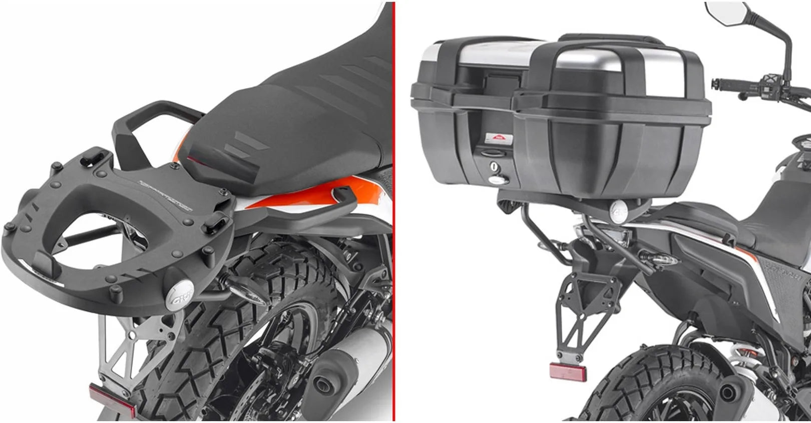 Monokey Silver Tech Top Case - 47 Lt Technopolymer - Givi Compatible With Ktm 390 Adventure (2020-2024)