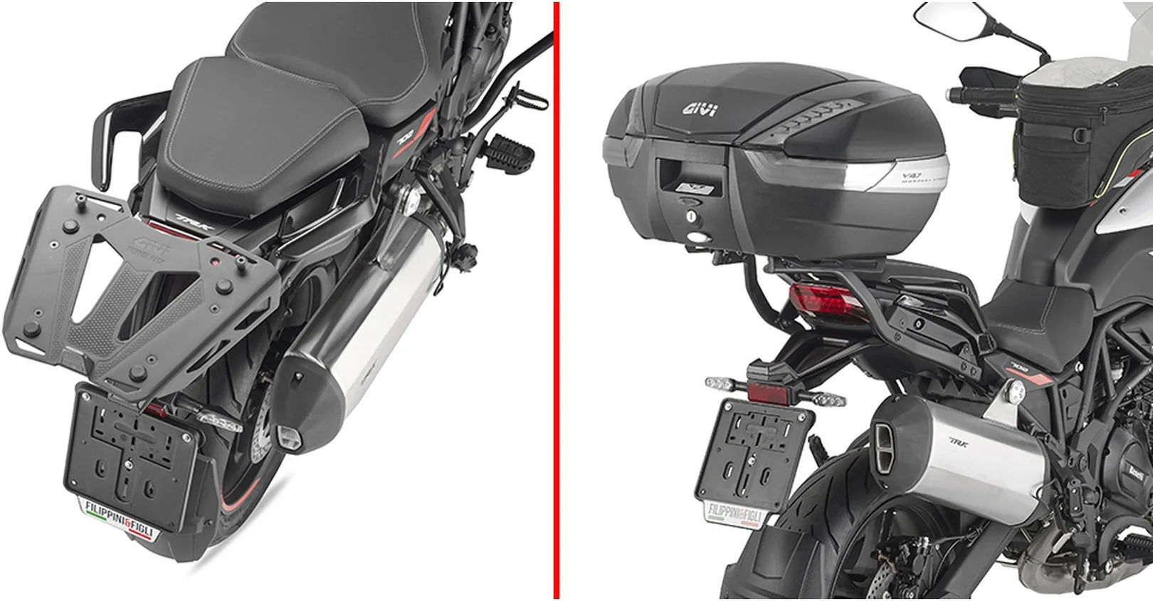 Monolock Blade Black Tech Top Case - 37 Lt Blade Technopolymer - Givi Compatible With Benelli Trk 702 X (2023-2024)