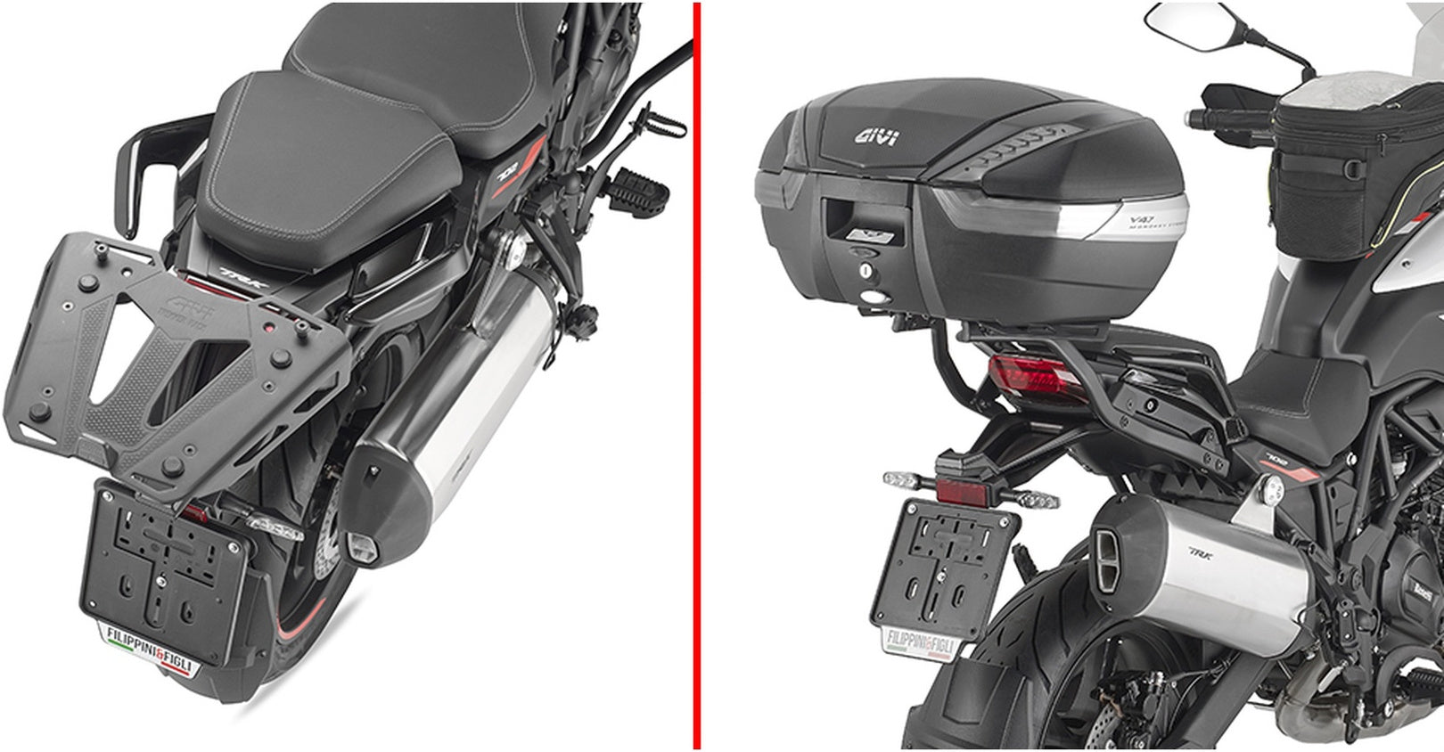 Monokey Aluminium Top Case - 47 Lt Technopolymer - Givi Compatible With Benelli Trk 702 (2023-2024)