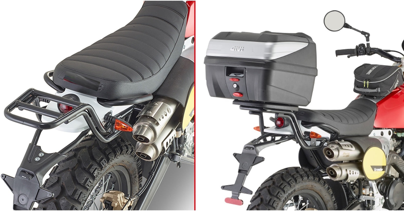 Monolock Alpina Black Aluminium Top Case - 44 Lt Alpina Aluminium - Givi Compatible With Fantic Motor Caballero Scrambler 125 (2018-2023)