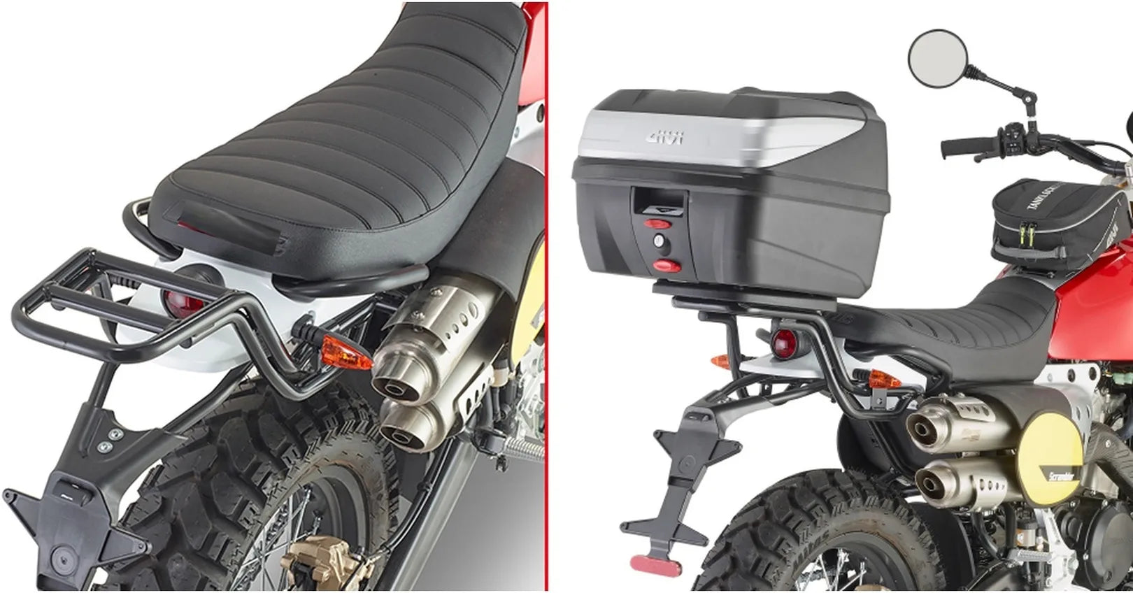 Monolock Blade Black Top Case - 47 Lt Blade Technopolymer - Givi Compatible With Fantic Motor Caballero Scrambler 125 (2018-2023)