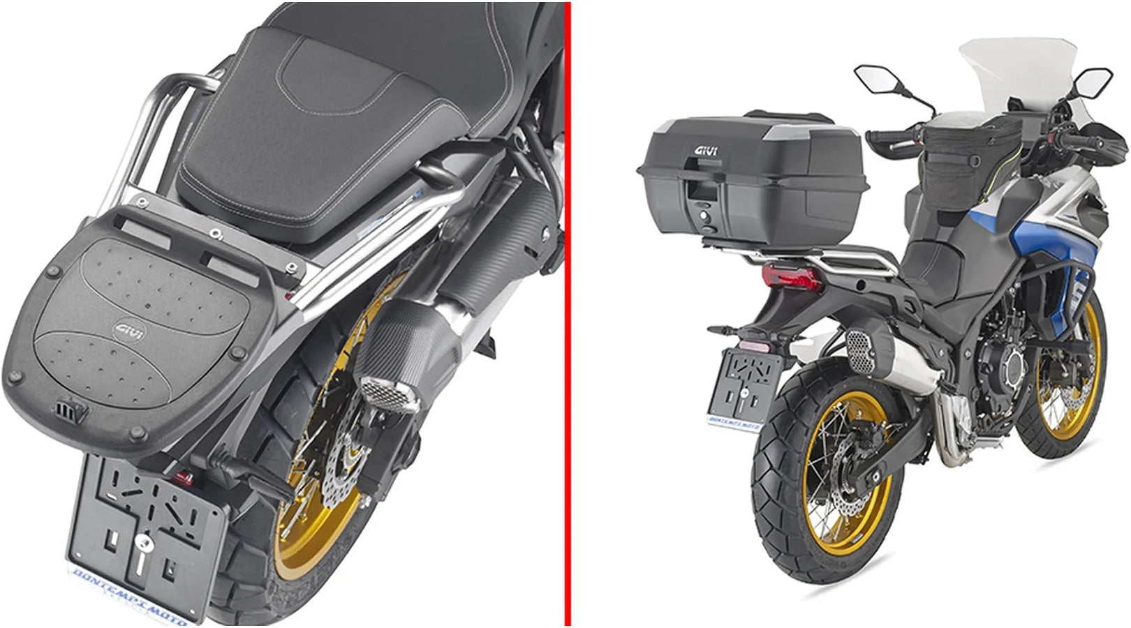 Monokey Carbon Look Top Case - 47 Lt Technopolymer - Givi Compatible With Voge Valico 625 Dsx (2025)