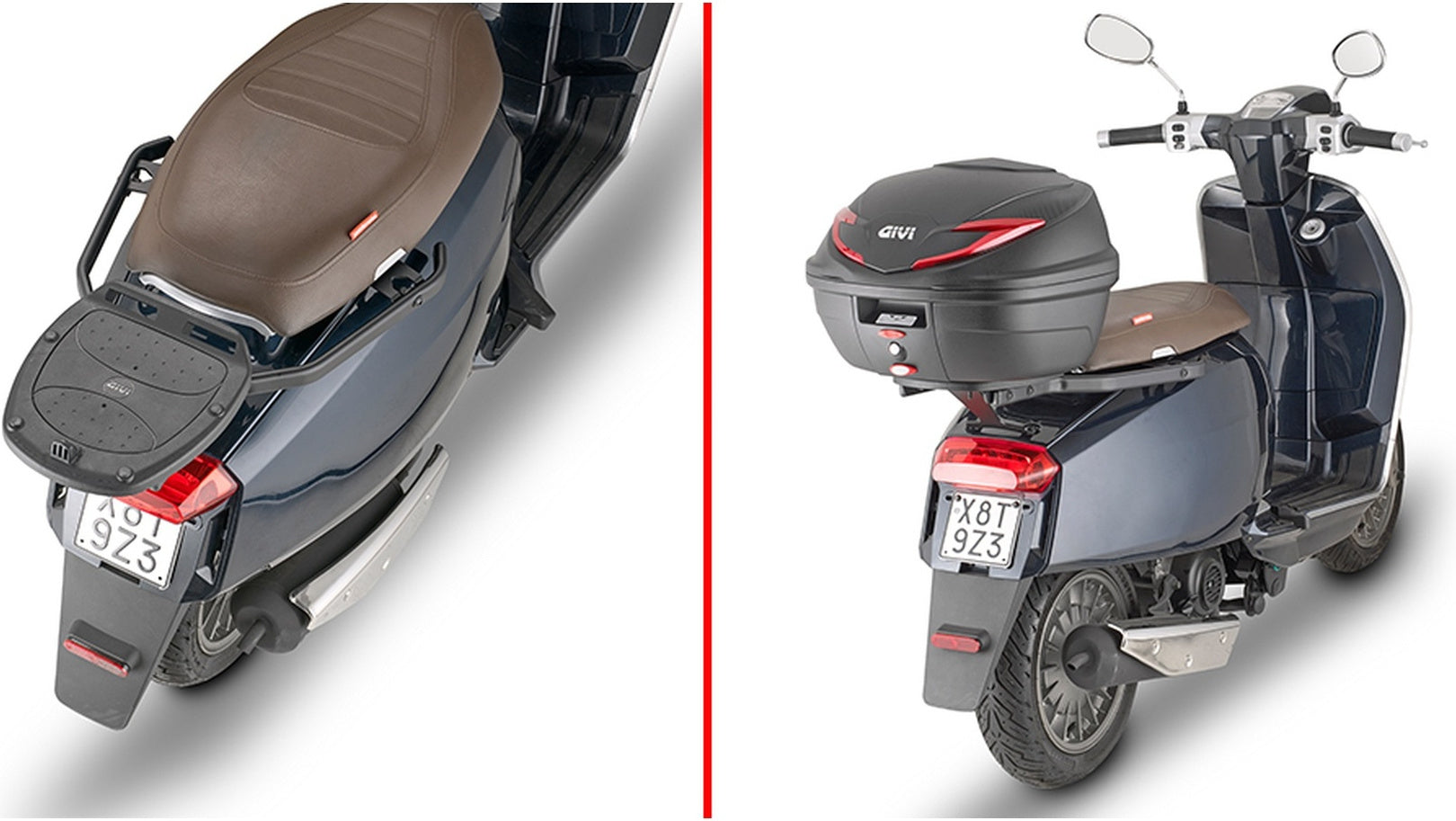 Monolock Simply Iv Black Top Case - 45 Lt Simply Iv Technopolymer - Givi Compatible With Lambretta V Special 50 - 100 - 200 (2022-2024)