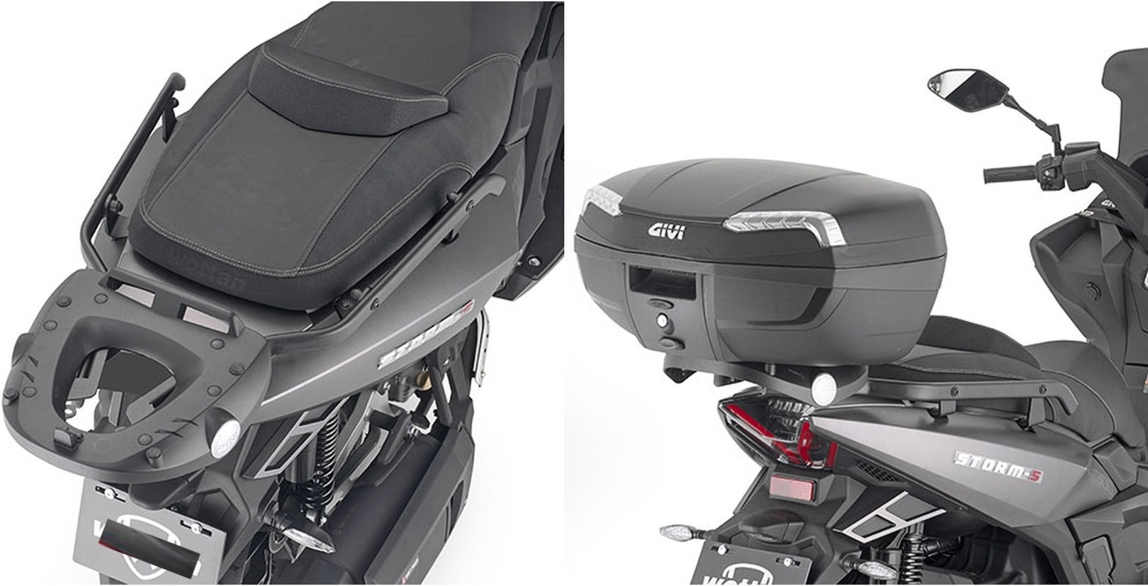 Monokey Maxia 5 Silver Top Case - 58 Lt Maxia 5 Technopolymer - Givi Compatible With Wottan Storm S 300 (2022-2024)