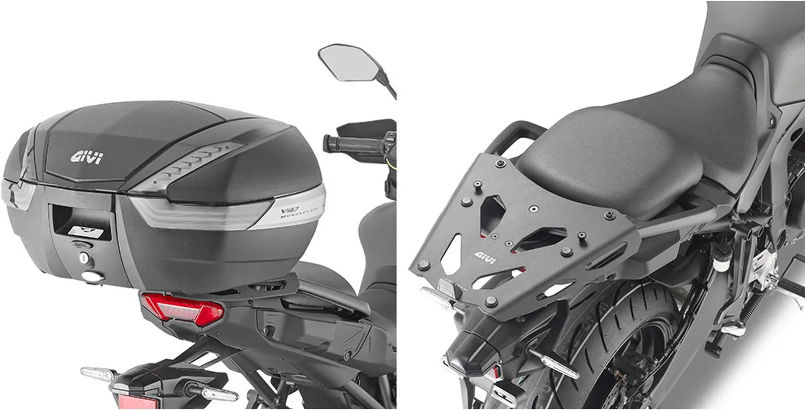 Monokey Arena Black Tech Top Case - 45 Lt Arena Technopolymer - Givi Compatible With Yamaha Tracer 9 - Gt - Gt+ (2021-2024)