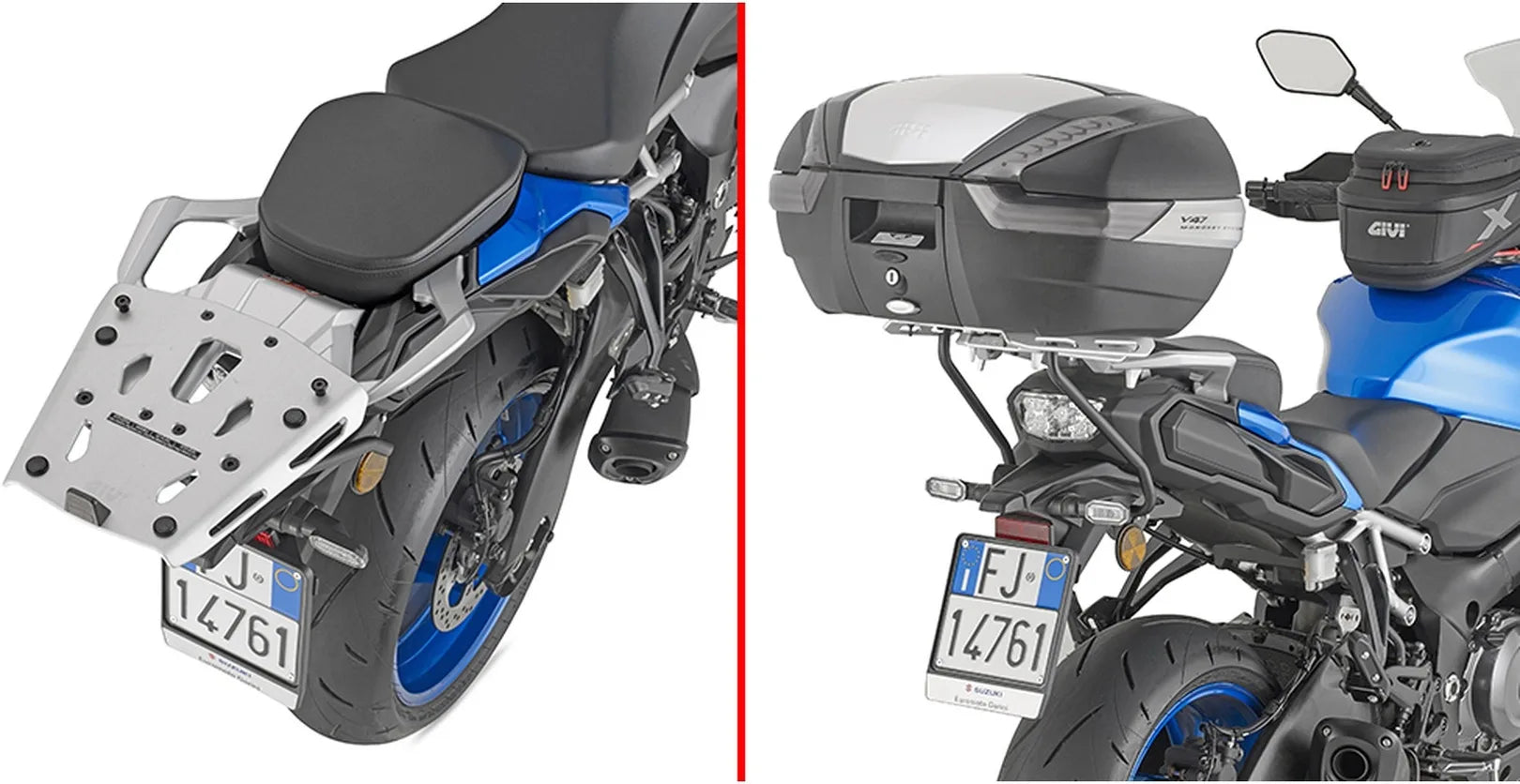 Monokey Carbon Look Tech Top Case - 47 Lt Technopolymer - Givi Compatible With Suzuki Gsx-S 1000 Gx (2024)