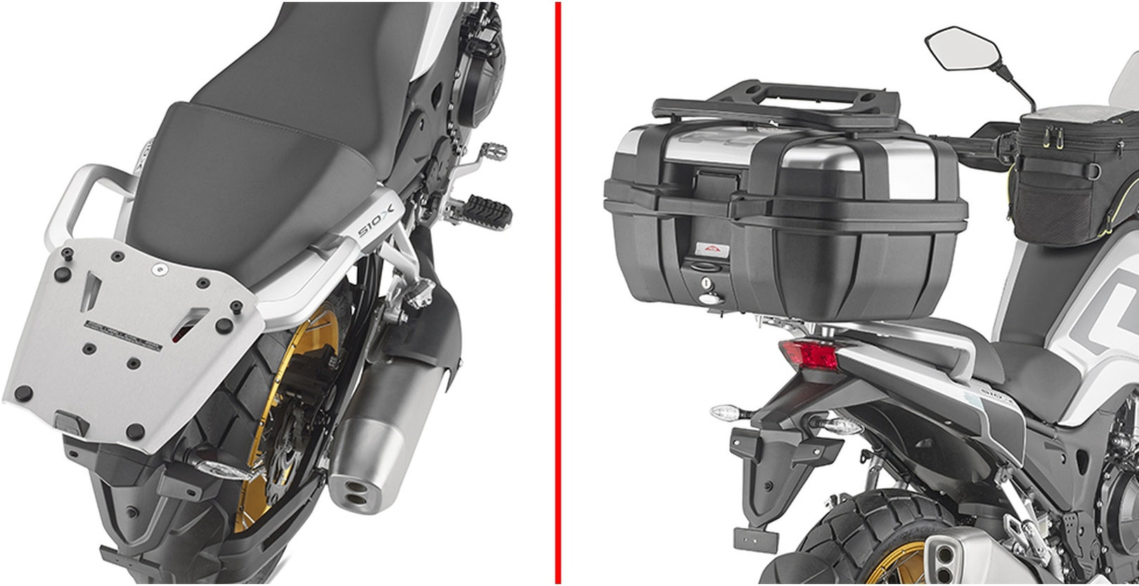 Monokey Trekker Black Aluminium Top Case - 33 Lt 6Kg Trekker Aluminium - Givi Compatible With Kove Moto 510 X (2024)