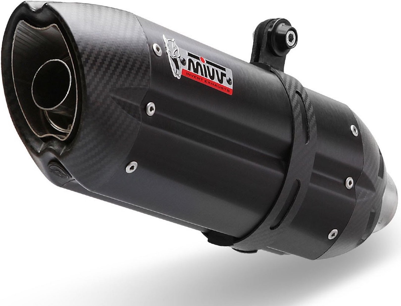 Exhaust Tip With Noise Certification Suono Steel Black Carbon - Mivv Compatible With Triumph Speed Triple (2011-2015)