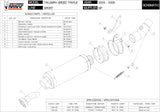 Non-Catalytic Exhaust Tip With Sound Certification Gp Steel Black - Mivv Compatible With Triumph Speed Triple (2005-2006)