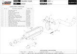 Catalytic Exhaust Tip With Sound Certification Suono Steel Black Carbon - Mivv Compatible With Triumph Tiger 1050 (2007-2012)