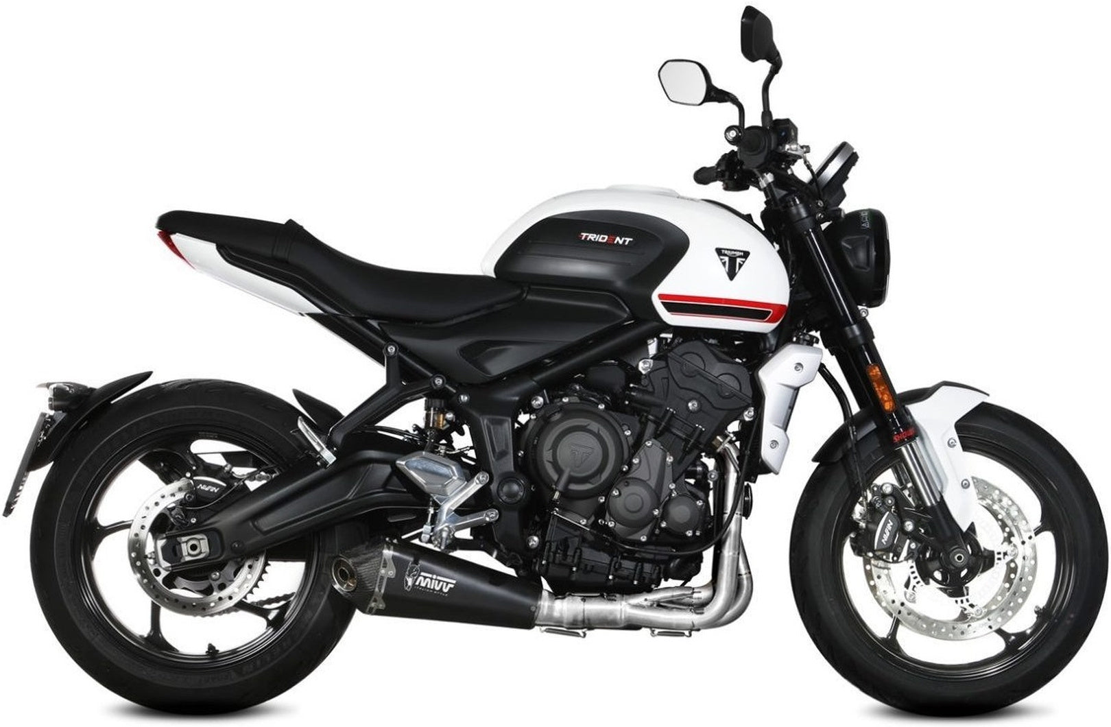 Complete Non-Catalytic Exhaust System With Sound Certification Delta Race Steel Black Carbon - Mivv Compatible With Triumph Trident 660 (2021-2024)