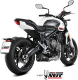 Complete Catalytic Exhaust System With Sound Certification Delta Race Steel Black Carbon - Mivv Compatible With Triumph Trident 660 (2021-2024)