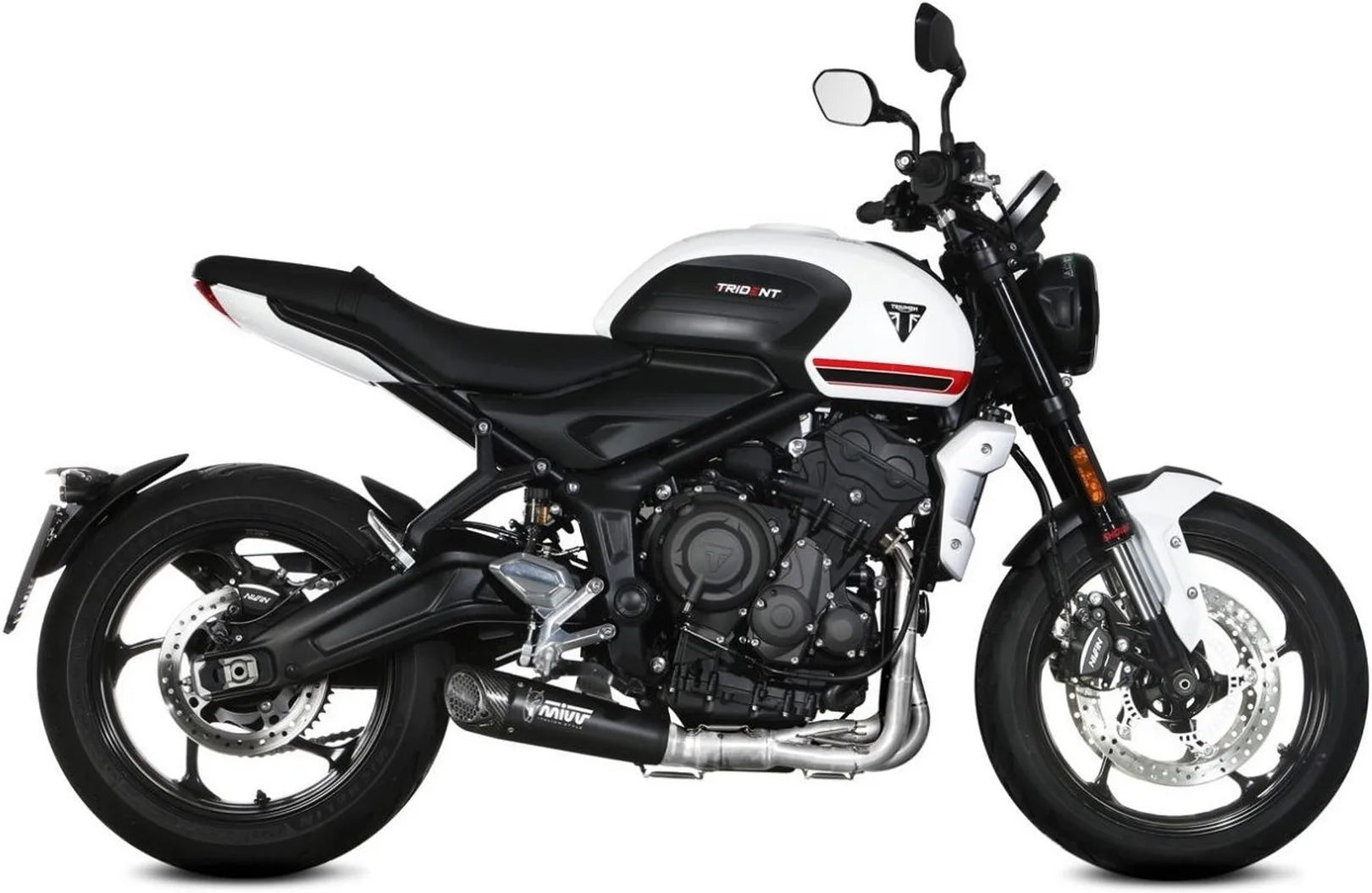 Complete Exhaust System Without Catalytic Converter And Without Sound Certification X-M5 Steel Black Carbon - Mivv Compatible With Triumph Trident 660 (2021-2024)