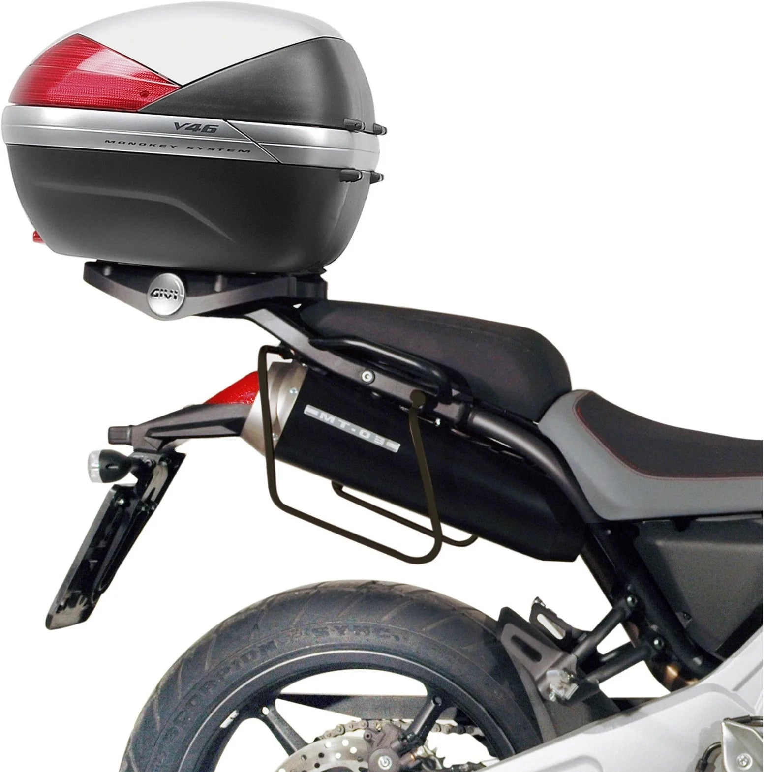 Corium Black Side Bags - 32 Lt Corium Nylon - Givi Compatible With Yamaha Mt-03 660 (2006-2014)