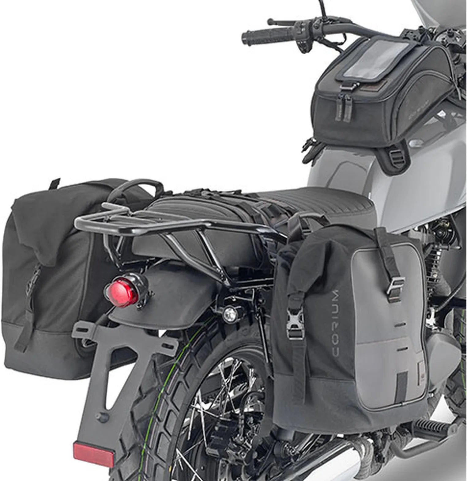 Corium Black Side Bags - 26 Lt Corium Nylon - Givi Compatible With Brixton Cromwell 125 (2022-2024)