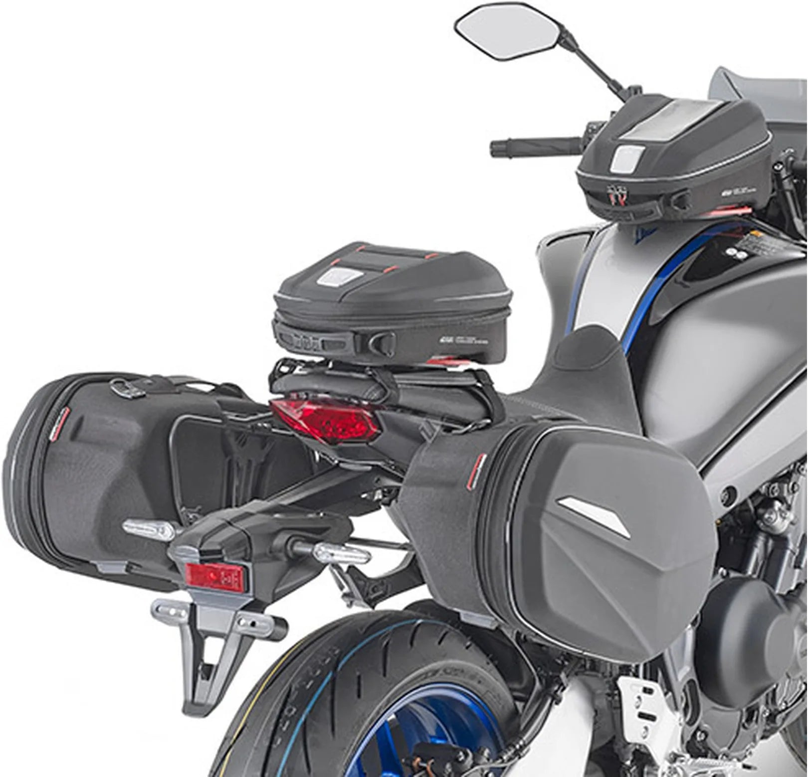 Corium Black Side Bags - 26 Lt Corium Nylon - Givi Compatible With Yamaha Mt-09 - Sp (2021-2023)