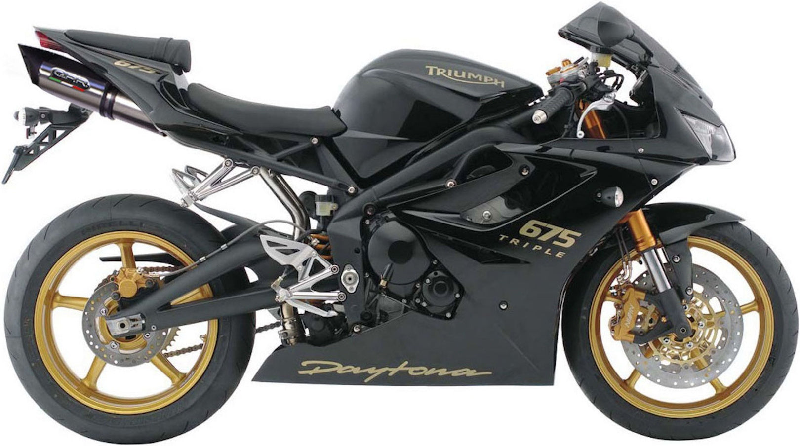Exhaust Tip With Noise Certification Tiburon Titanium - Gpr Compatible With Triumph Daytona 675 (2006-2008)