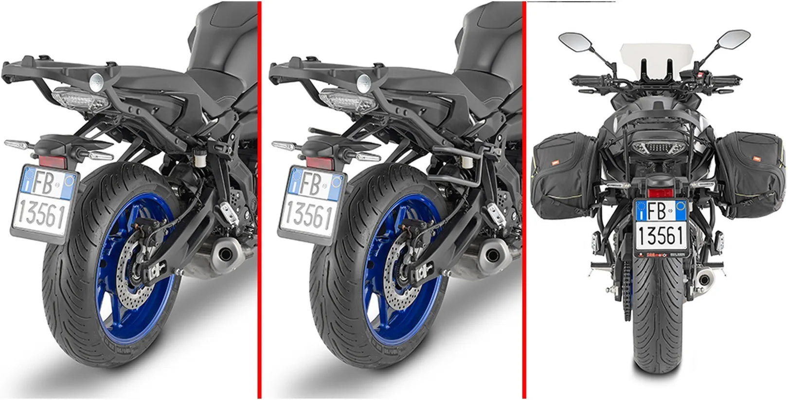 Corium Black Side Bags - 32 Lt Corium Nylon - Givi Compatible With Yamaha Tracer 7 - Gt (2020-2024)