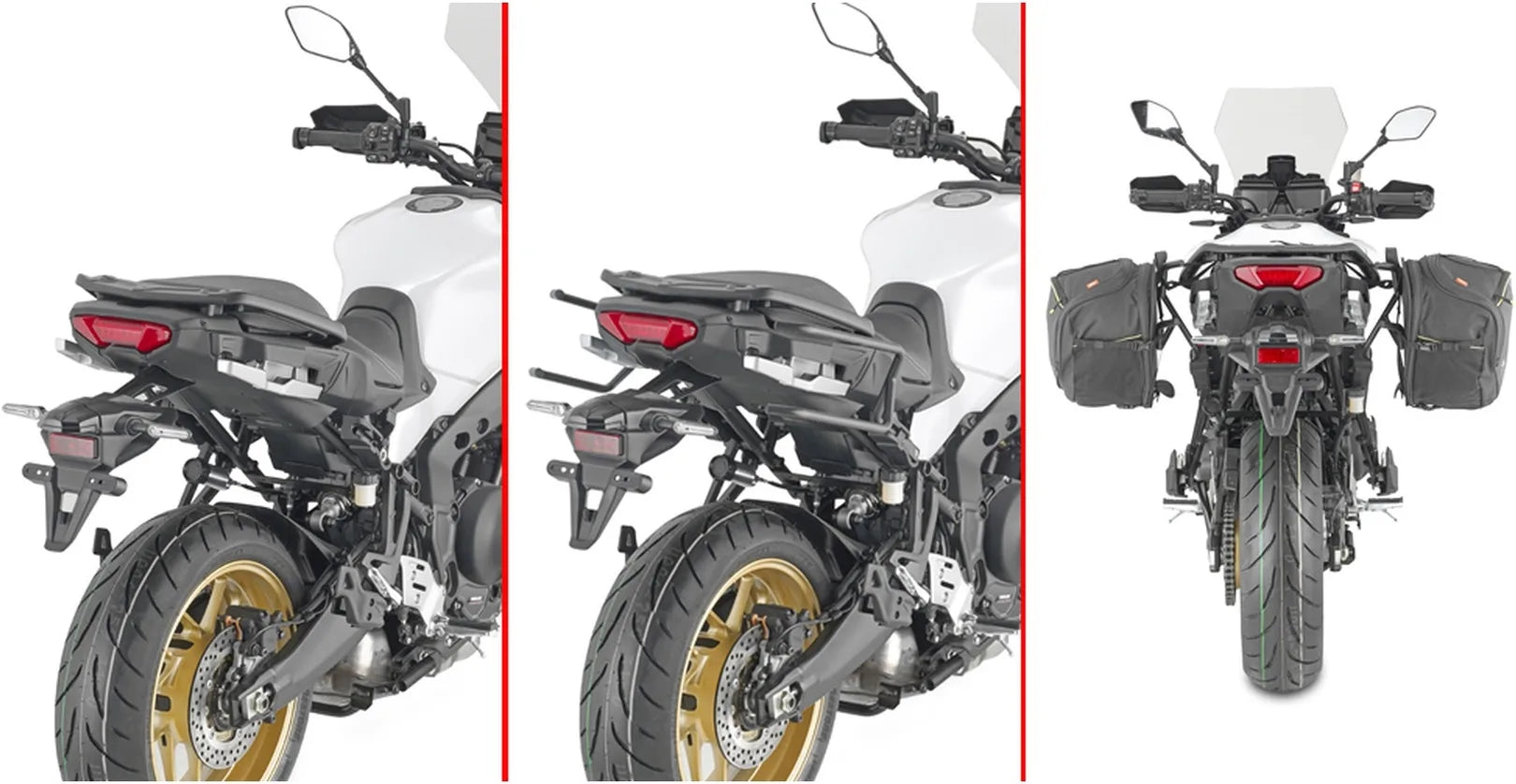 Corium Black Side Bags - 26 Lt Corium Nylon - Givi Compatible With Yamaha Tracer 9 - Gt - Gt+ (2021-2024)
