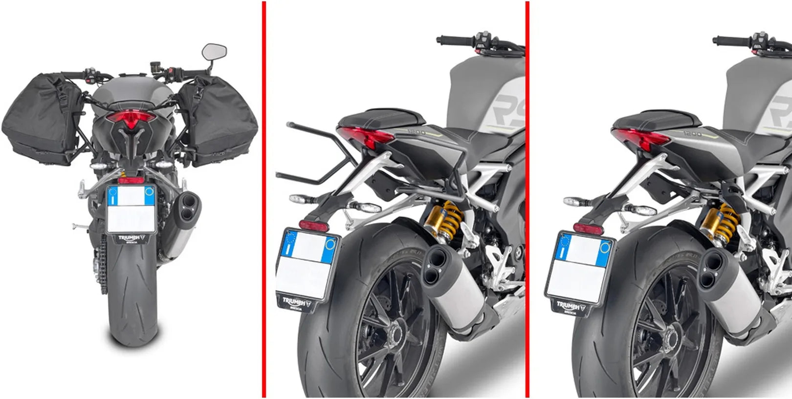 Corium Black Side Bags - 32 Lt Corium Nylon - Givi Compatible With Triumph Speed Triple 1200 Rs (2021-2024)