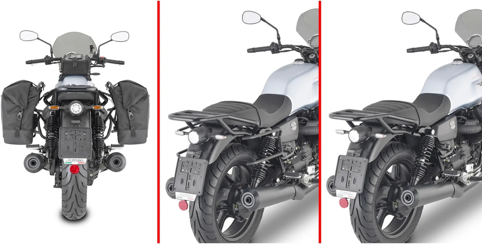 Corium Black Side Bags - 26 Lt Corium Nylon - Givi Compatible With Moto Guzzi V7 850 Stone (2021-2024)