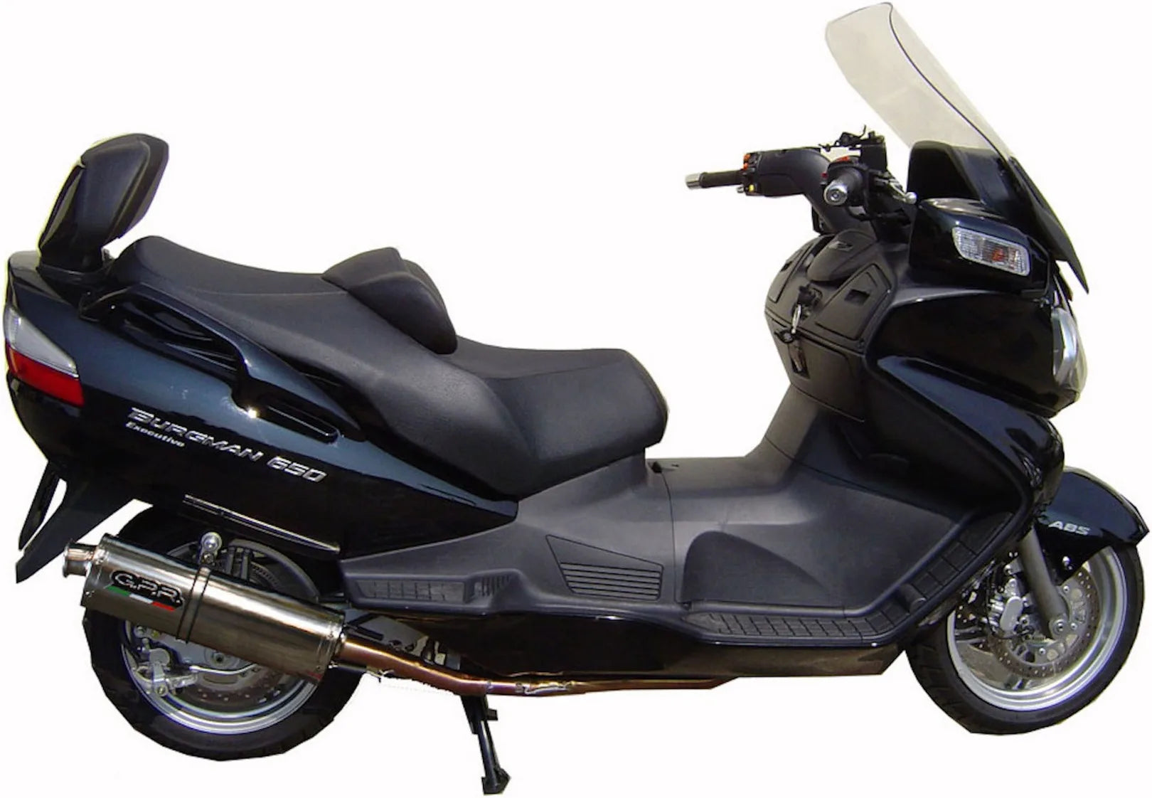 Complete Non-Catalytic Exhaust System With Sound Certification Trioval Stainless Steel - Gpr Compatible With Suzuki An 650 Burgman (2002-2012)