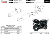 Dual Exhaust System With Sound Certification Gp Steel Black - Mivv Compatible With Kawasaki Zx-10R (2006-2007)