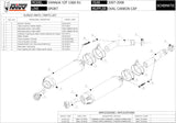 Dual Exhaust System With Sound Certification Oval Carbon Carbon - Mivv Compatible With Yamaha Yzf 1000 R1 (2007-2008)
