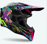 Off-Road Motorcycle Helmet Airoh Wraaap - Wram17 Thermoplastic Hrt Gloss Music Size L