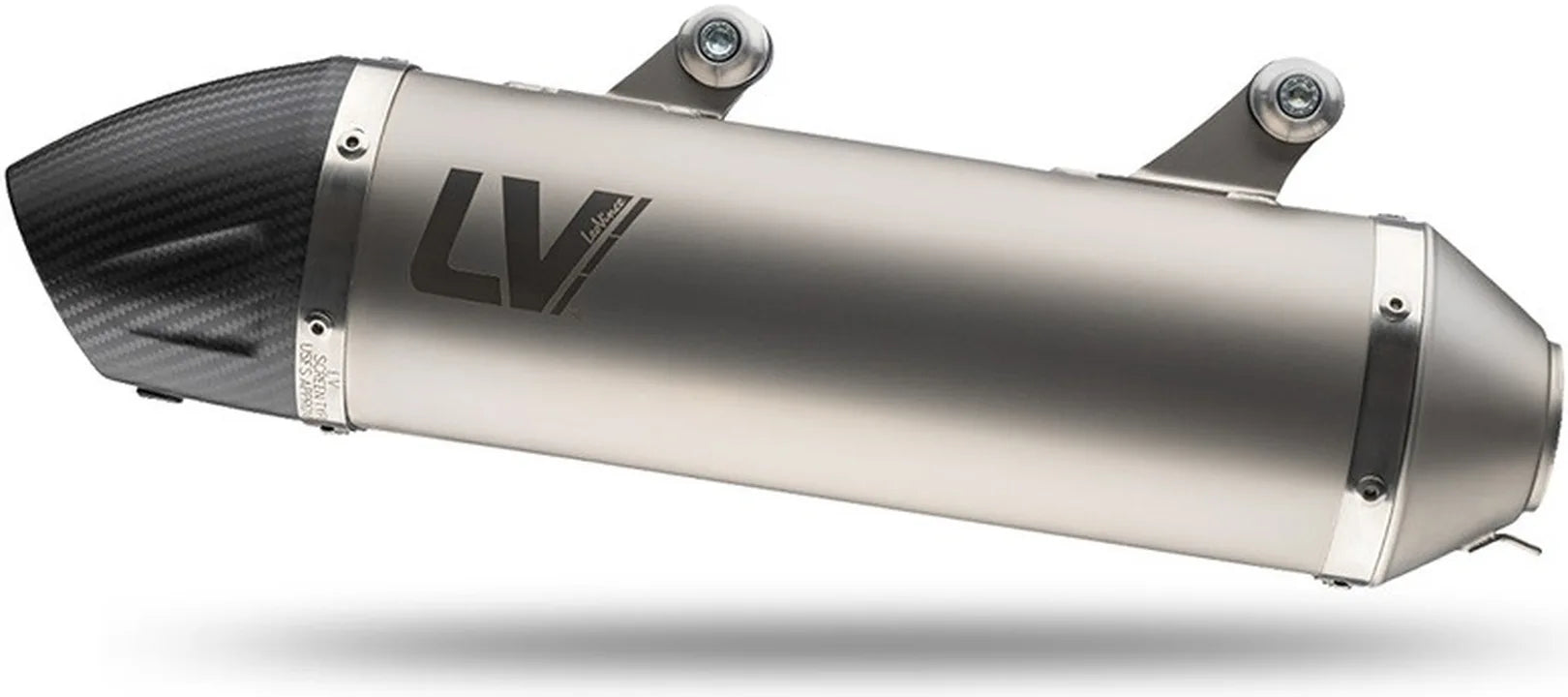 Exhaust Tip Without Sound Certification Lv-X Evo Stainless Steel Carbon Fiber End Cap - Leovince Compatible With Kawasaki Klr 650 (1997-2022)