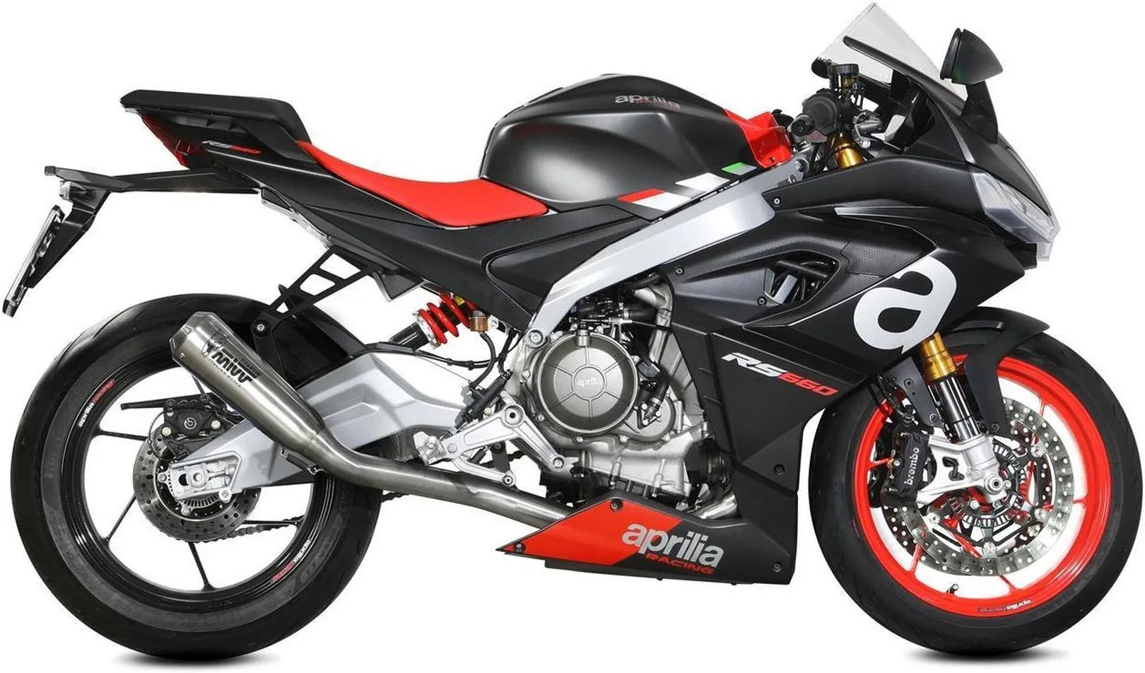 Complete Exhaust System Without Catalytic Converter And Without Sound Certification X-M1 Titanium - Mivv Compatible With Aprilia Rs 660 (2020-2024)