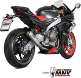 Complete Exhaust System Without Catalytic Converter And Without Sound Certification X-M1 Titanium - Mivv Compatible With Aprilia Tuono 660 (2021-2024)