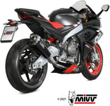 Complete Exhaust System Without Catalytic Converter And Without Sound Certification Delta Race Carbon Carbon - Mivv Compatible With Aprilia Rs 660 (2020-2024)