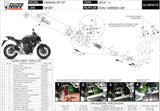 Complete Catalytic Exhaust System With Sound Certification Oval Carbon Carbon - Mivv Compatible With Yamaha Mt-07 (2014-2024)