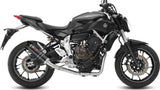 Complete Non-Catalytic Exhaust System With Sound Certification Gp Steel Black Carbon - Mivv Compatible With Yamaha Fz-07 (2014-2024)