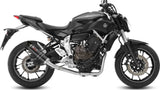 Complete Non-Catalytic Exhaust System With Sound Certification Gp Steel Black Carbon - Mivv Compatible With Yamaha Mt-07 (2014-2024)