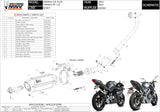 Complete Non-Catalytic Exhaust System With Sound Certification Suono Steel Black Carbon - Mivv Compatible With Yamaha Mt-125 (2015-2019)
