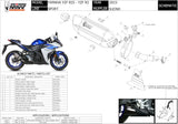 Exhaust Tip With Noise Certification Suono Steel Black Carbon - Mivv Compatible With Yamaha Yzf-R3 (2015-2024)