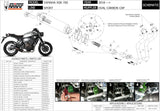 Complete Non-Catalytic Exhaust System With Sound Certification Oval Carbon Carbon - Mivv Compatible With Yamaha Xsr 700 (2016-2020)