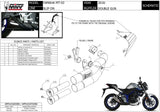 Exhaust Tip With Noise Certification Double Gun Steel Black - Mivv Compatible With Yamaha Mt-03 (2016-2024)