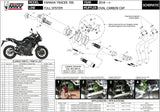 Complete Non-Catalytic Exhaust System With Sound Certification Oval Titanium Carbon - Mivv Compatible With Yamaha Tracer 700 (2016-2024)