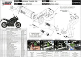 Complete Non-Catalytic Exhaust System With Sound Certification Speed Edge Stainless Steel Carbon - Mivv Compatible With Yamaha Tracer 700 (2016-2024)