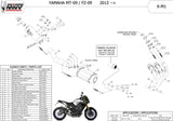 Complete Non-Catalytic Exhaust System With Sound Certification X-M1 Steel Black - Mivv Compatible With Yamaha Mt-09 (2013-2020)