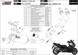Complete Non-Catalytic Exhaust System With Sound Certification Oval Steel Black Carbon - Mivv Compatible With Yamaha T-Max 530 (2017-2019)
